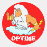 Latín: ¡Optime! Pegatina Redonda