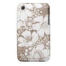 LATTE Y CREMA FLORALES Case-Mate iPhone 3 PROTECTOR