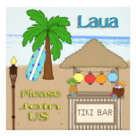 Laua/invitaciones del fiesta de Tiki Comunicado