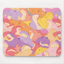 Laughing Hippos - warm colours Alfombrillas De Ratón