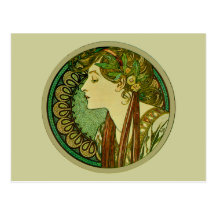 Laurel, Alfonso Mucha Postal