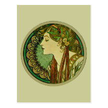 Laurel, Alfonso Mucha Tarjetas Postales