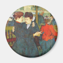 Lautrec en el Moulin Rouge dos mujeres que bailan  Iman De Nevera