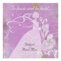 Lavanda a tener e invitación del boda del asimient