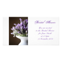 Lavanda - invitación nupcial de la ducha/del boda tarjetas fotograficas personalizadas