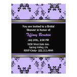 Lavanda y ducha nupcial del negro invitación