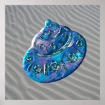 Lavanda y Shell azul Posters