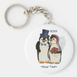 Lazo de novia y del novio del boda del pingüino -  llaveros personalizados