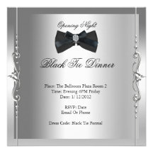 Lazo negro de la noche de la inauguración formal invitación personalizada