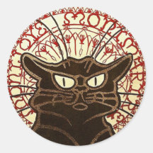 Le Chat Noir, Vente Hôtel Drouot Pegatinas Redondas