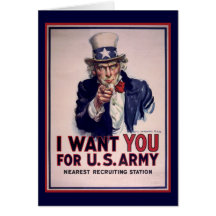 Le quiero para el ejército americano tarjeton