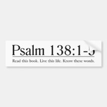 Lea el 138:1 del salmo de la biblia - 5 etiqueta de parachoque