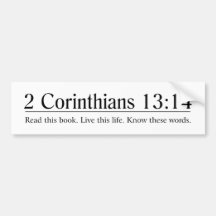 Lea el 13:14 de los Corinthians de la biblia 2 Etiqueta De Parachoque