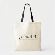 Lea el 4:8 de James de la biblia Bolsas Lienzo