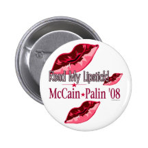 Lea mi botón del lápiz labial McCain/Palin Pin