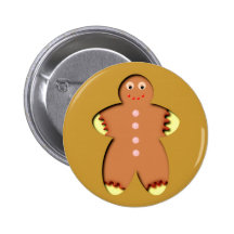 Lebkuchenmann gingerbread man button