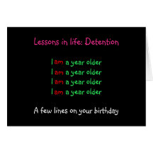 "Lecciones en vida: Tarjeta de cumpleaños de la de