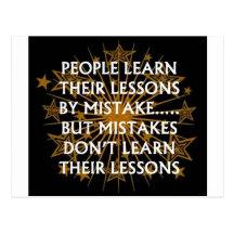 Lecciones y Mistakes.jpg Tarjeta Postal