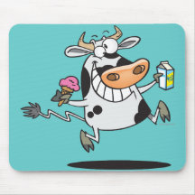 leche linda feliz del helado del dibujo animado de alfombrilla de raton