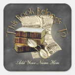 Lectura de los pegatinas del cuadrado del Bookplat