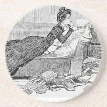 Lectura del chica de Gibson Posavasos Cerveza