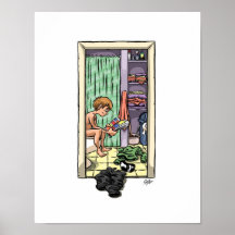 Lectura del cuarto de baño impresiones
