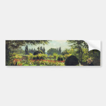 Lectura en el jardín - Claude Monet de Adolfo Mone Pegatina De Parachoque