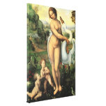 Leda y cisne de Leonardo da Vinci, renacimiento Lona Estirada Galerías
