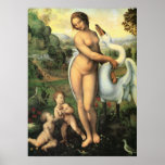 Leda y cisne de Leonardo da Vinci, renacimiento Posters