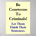 Lema divertido de la ley y del crimen posters