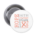 Lema uterino de la fe de la esperanza del cáncer pin