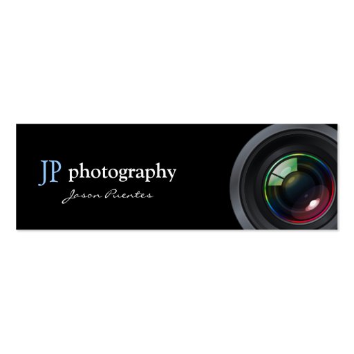 Lente de cámara profesional del fotógrafo plantillas de tarjetas de visita