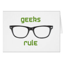 Lentes de la regla de los frikis felicitación