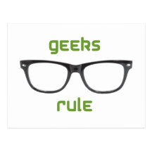 Lentes de la regla de los frikis tarjetas postales
