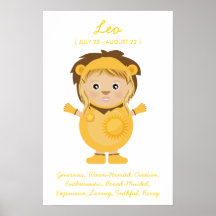 Leo - poster del horóscopo del chica