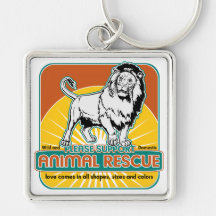 León animal del rescate llavero