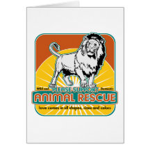 León animal del rescate tarjetón