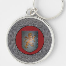 León Chainmail del escudo del metal Llaveros Personalizados