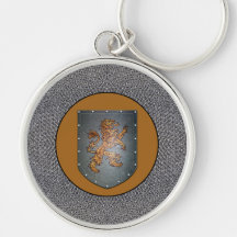 León Chainmail del escudo del metal Llavero Personalizado