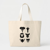 León de la jirafa del elefante de los animales de  bolsas
