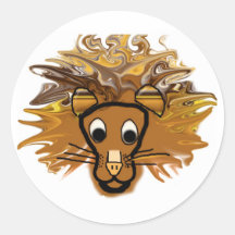 León del dibujo animado pegatina