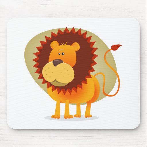 León del dibujo animado tapetes de ratón