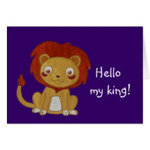 León del Watercolour Felicitaciones