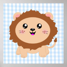 León lindo del dibujo animado poster
