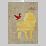 León Notecard personalizado silueta del oro tarjetas