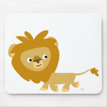 León que camina Mousepad del dibujo animado lindo