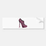 Leopardo Bootie de la conciencia del cáncer de pec Etiqueta De Parachoque