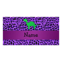Leopardo conocido personalizado de la púrpura de D Tarjeta Fotográfica