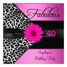 Leopardo fabuloso de 40 de cumpleaños rosas fuerte comunicados personales 
