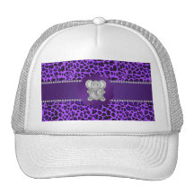 Leopardo lindo de la púrpura del elefante gorro de camionero